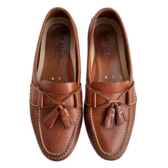 J. ALLAN PAYNE Tan Leather Tassel Loafers Men\'s Size 9 M Casual Shoes Moc Toe main image 9